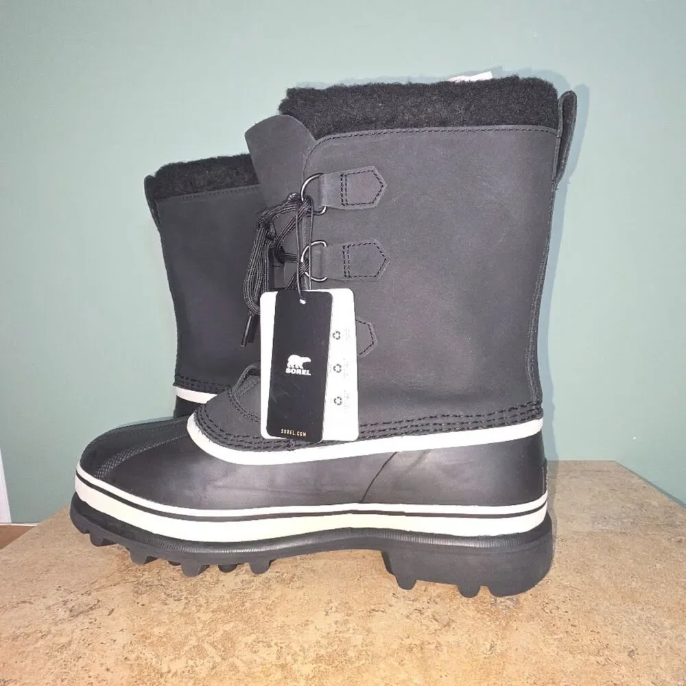 ❄️ NIB Sorel Men’s Caribou Waterproof Winter Boots 9 blk/blk